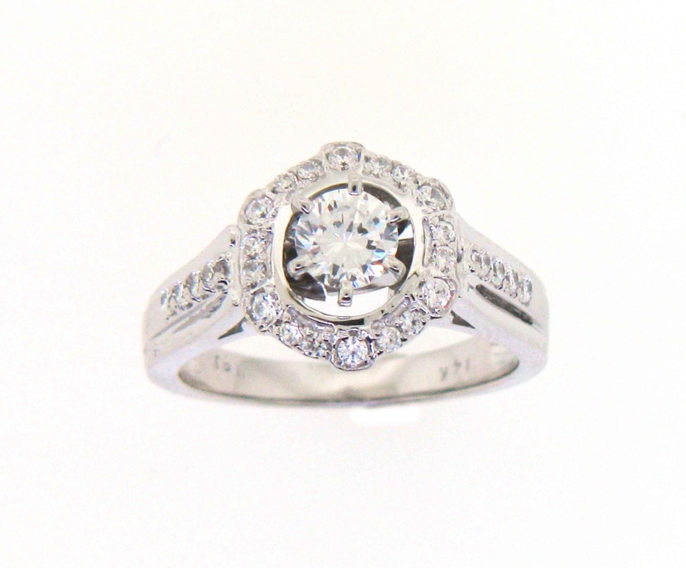 UB8494LSW-BH - 14K White Gold Engagement Ring