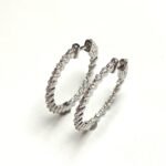 MJ064CEW53 - 14K White Gold Hoop Earrings