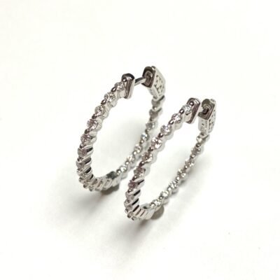MJ064CEW53 - 14K White Gold Hoop Earrings