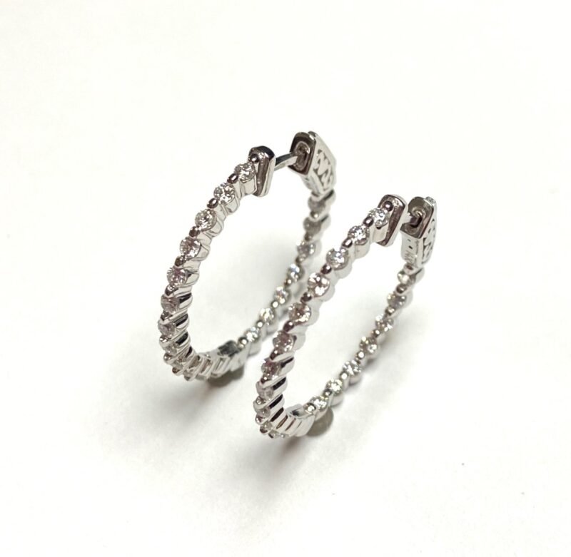 MJ064CEW53 - 14K White Gold Hoop Earrings