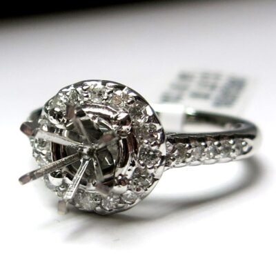 ON50345SMW - 14K White Gold Semi Mount Ring