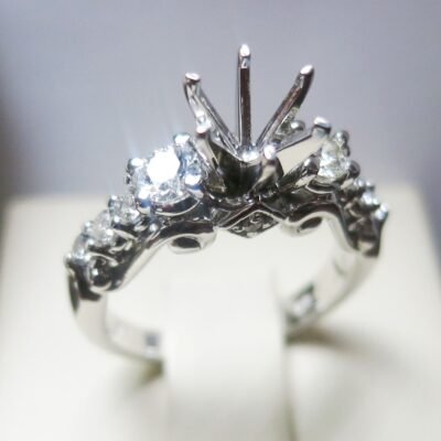 ON50583SMW - 14K White Gold Semi Mount Ring