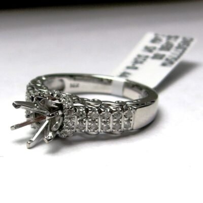 ON50777SMW - 14K White Gold Semi Mount Ring