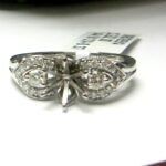 ON50789SMW - 14K White Gold Semi Mount Ring