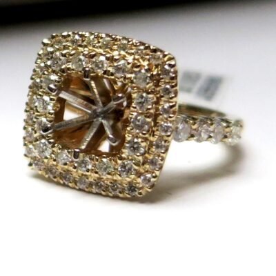 ON84586SMY - 14K Yellow Gold Semi Mount Ring
