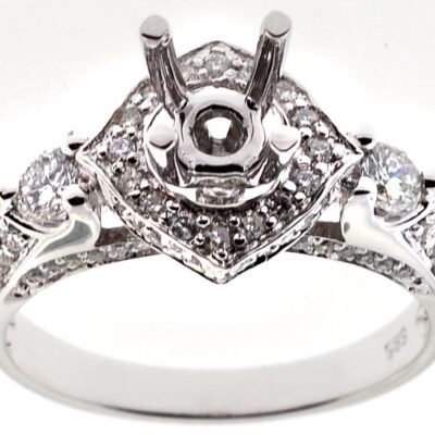 OR9893 - 14K White Gold Semi Mount Ring