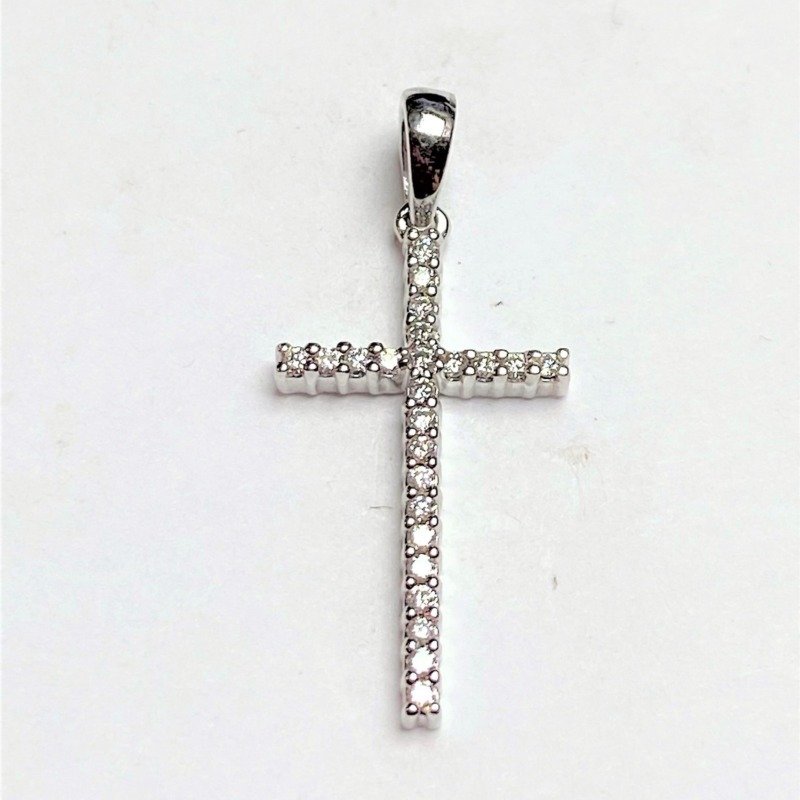 P1954W - 14K White Gold Cross Pendant