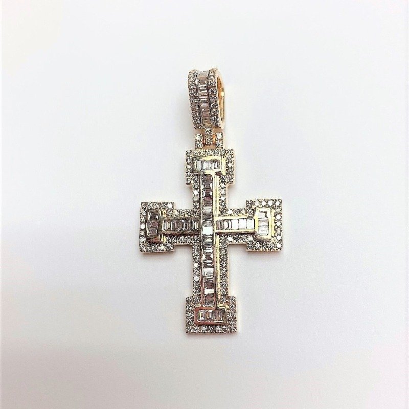 P2097-10Y - 10K Yellow Gold Cross Pendant