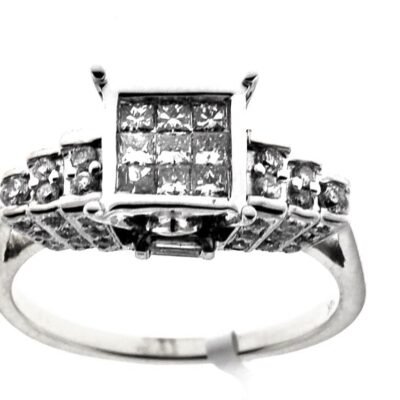 PCLC823 - 14K White Gold Engagement Ring