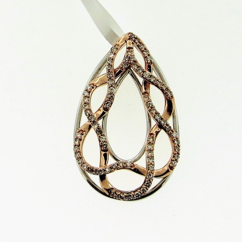 PD15172WP - 14K Two Tones Gold Pendant