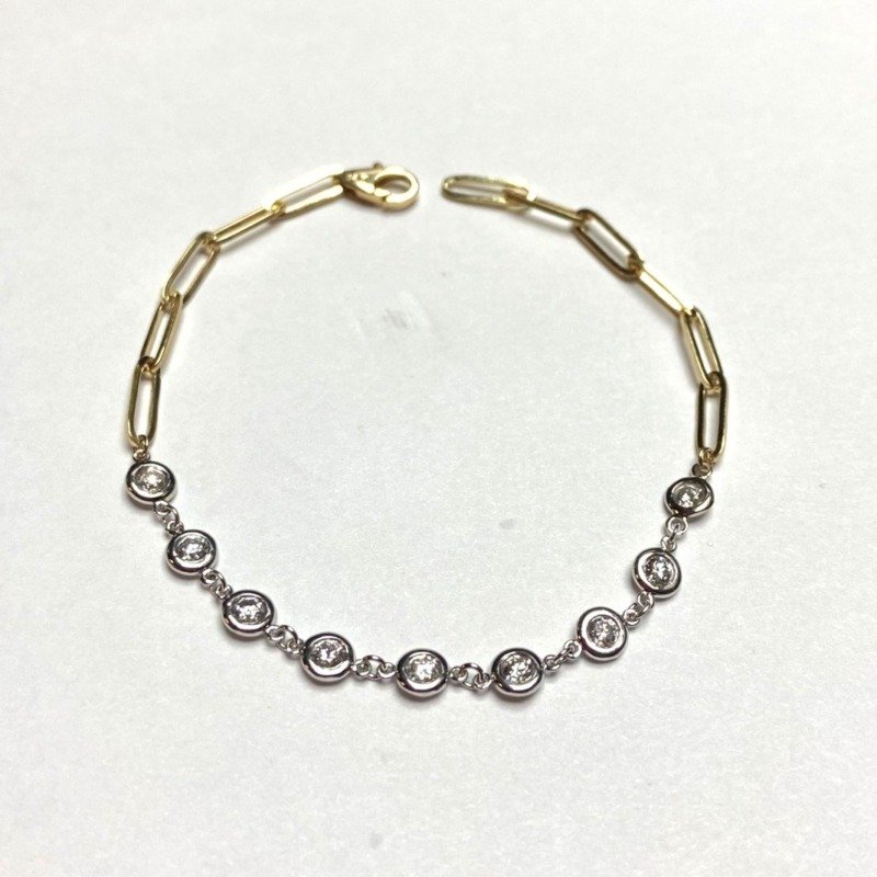 PS01-3.0BWY55 - 14K Two Tones Gold Bracelet