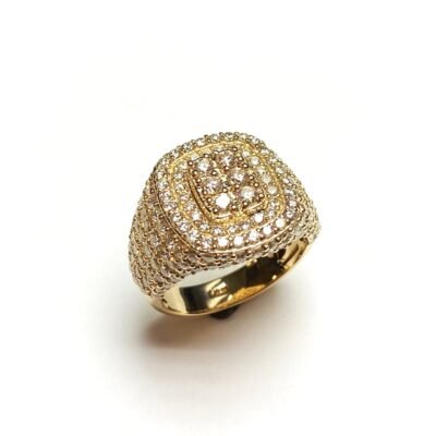 QJ213-4GY - 14K Yellow Gold Gents Ring
