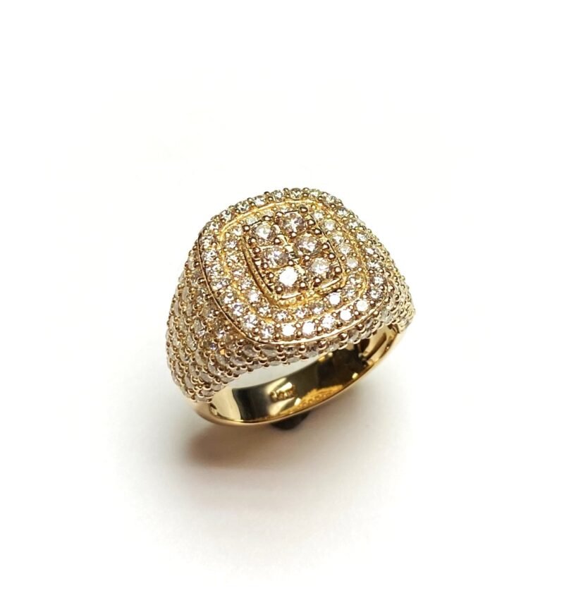 QJ213-4GY - 14K Yellow Gold Gents Ring