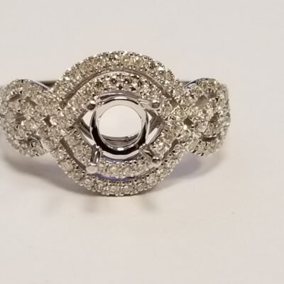 R1153E4WSM - 14K White Gold Semi Mount Ring