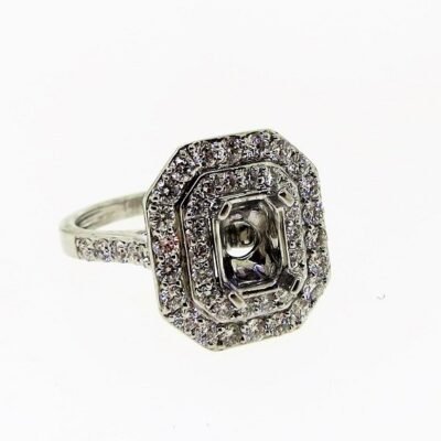 R122463/1W - 14K White Gold Semi Mount Ring