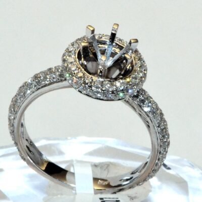R36165SMW - 14K White Gold Semi Mount Ring