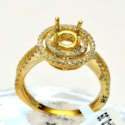 R36208SMY - 14K Yellow Gold Semi Mount Ring