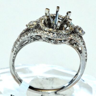 R36846SMW - 14K White Gold Semi Mount Ring