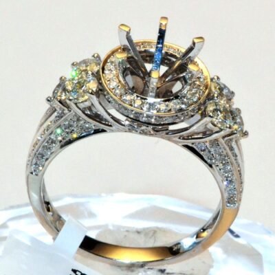 R36877SMW - 14K White Gold Semi Mount Ring