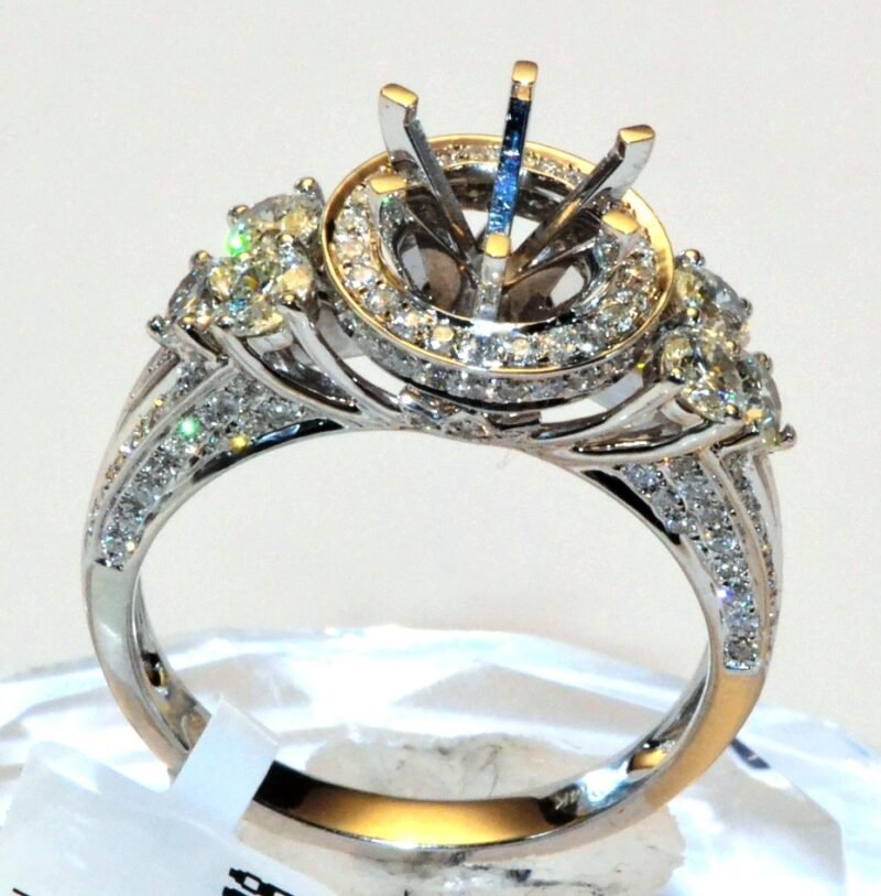 R36877SMW - 14K White Gold Semi Mount Ring