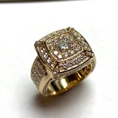 R4937GY - 14K Yellow Gold Gents Ring