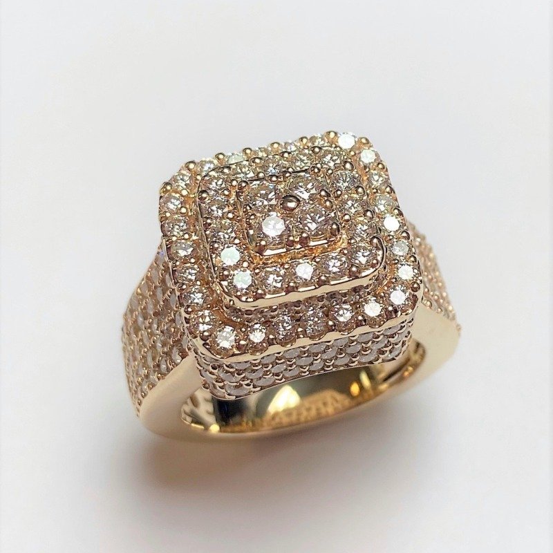 R4981GY - 14K Yellow Gold Gents Ring