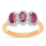 R60169PRU - 14K Rose Gold Colored Stone Ring