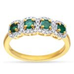 R60179EMY - 14K Yellow Gold Colored Stone Ring