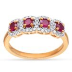 R60179PRU - 14K Rose Gold Colored Stone Ring