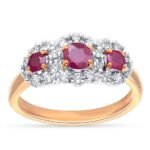 R60181PRU - 14K Rose Gold Colored Stone Ring