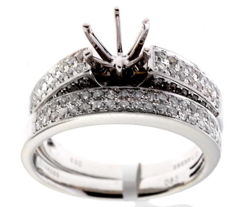 RD0005 - 14K White Gold Bridal Set Ring