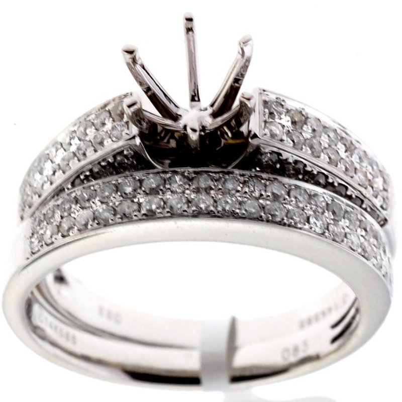RD0005 - 14K White Gold Bridal Set Ring