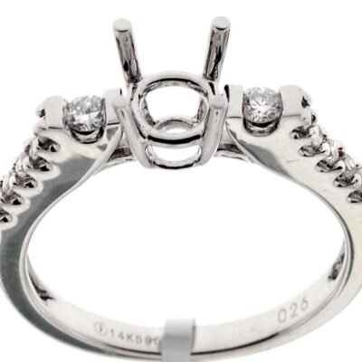 RD3548 - 14K White Gold Semi Mount Ring