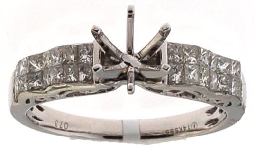 RD4762-3 - 14K White Gold Semi Mount Ring