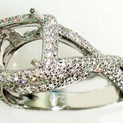 RG13997SMW - 14K White Gold Semi Mount Ring