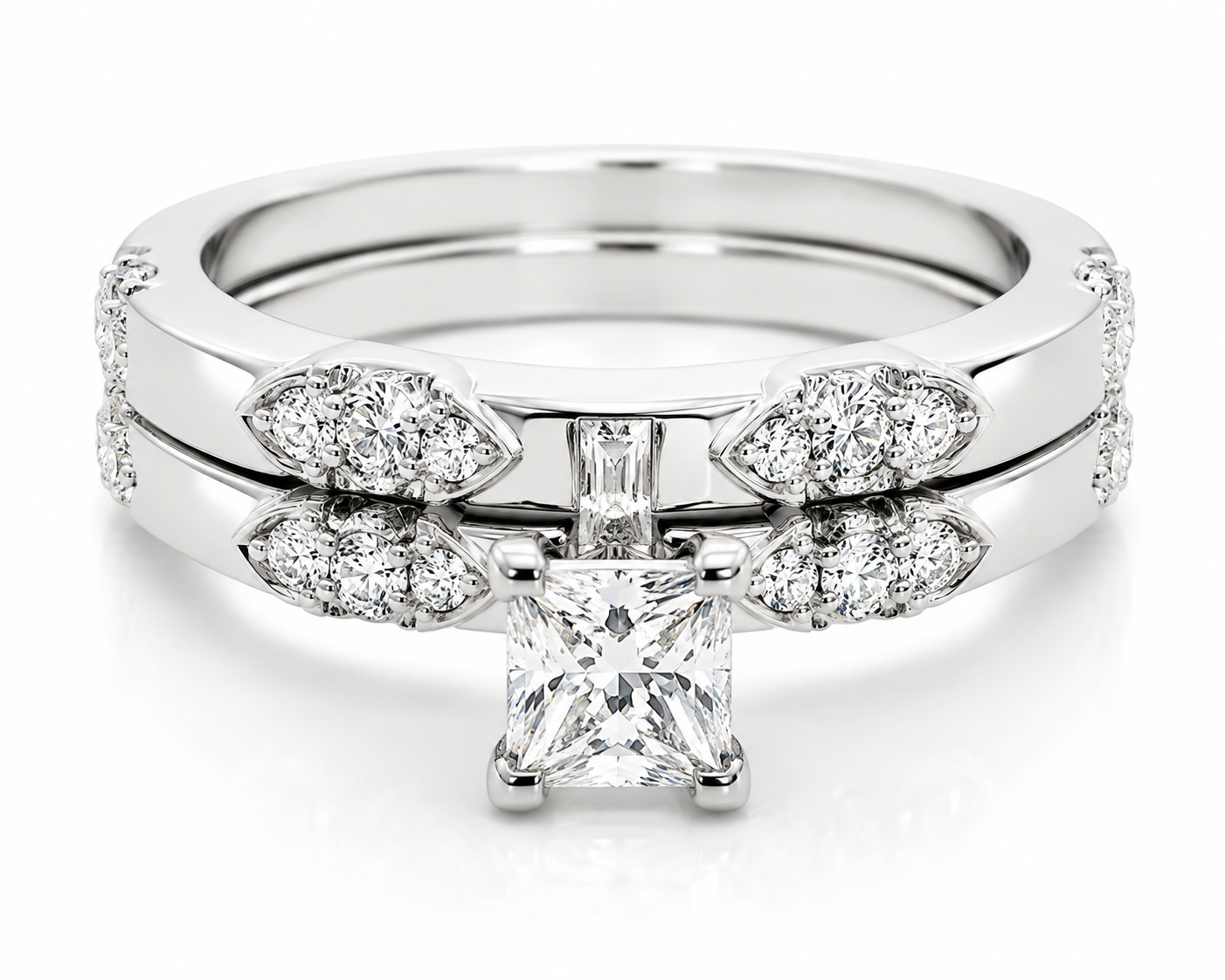RG370410W-14K White Gold Bridal Set Ring
