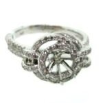 RGR05801W - 14K White Gold Semi Mount Ring