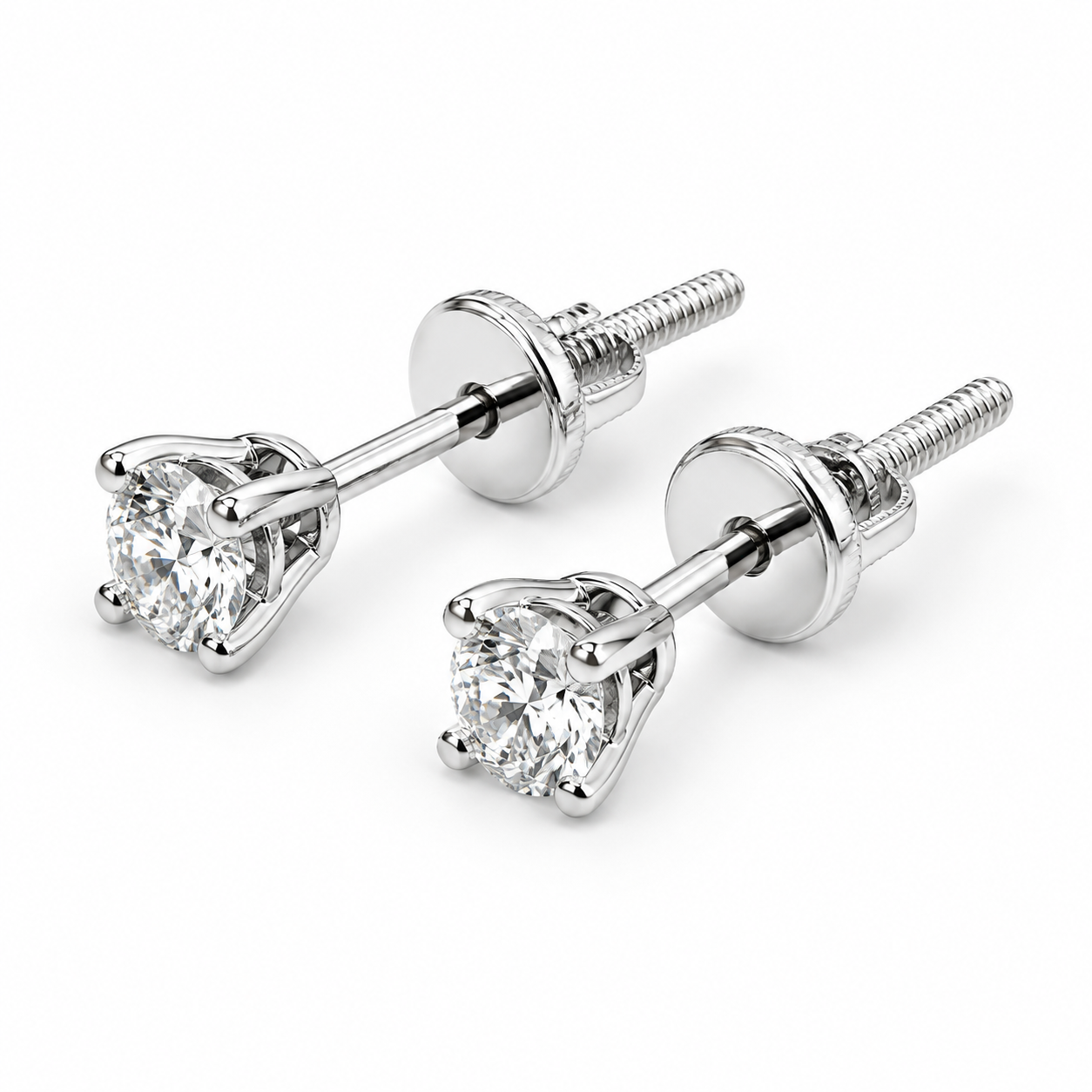 SBER435HW55 -14K White Gold Earring
