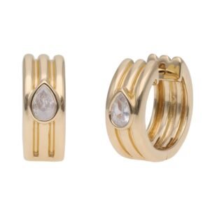 SG34807E-PEW - 14K White Gold Huggies Earring