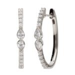 SG35460EW - 14K White Gold Hoop Earrings