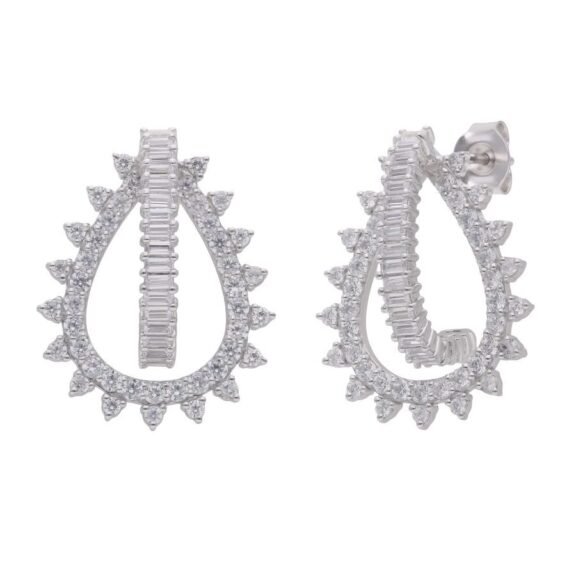 SG36143EW - 14K White Gold Stud Earrings