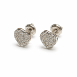 SLNER0025W - 14K White Gold Stud Earrings