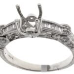 SLR01657 - 18K White Gold Semi Mount Ring