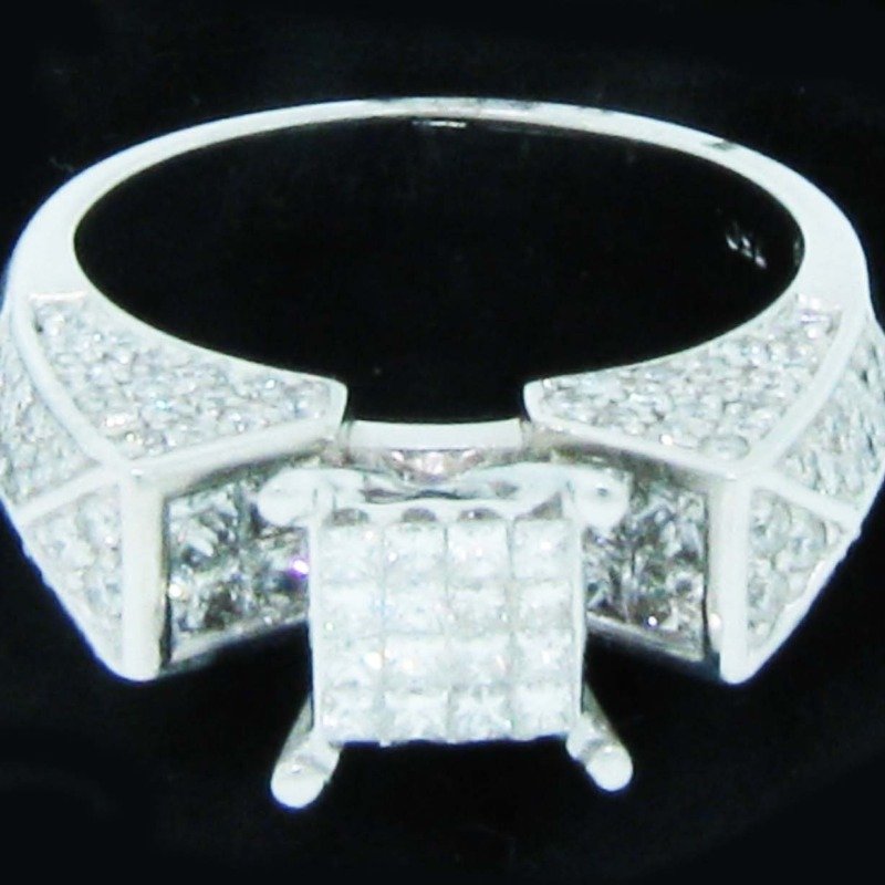 SLR01907URL095 - 18K White Gold Engagement Ring