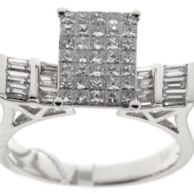 SLR02465W - 14K White Gold Engagement Ring