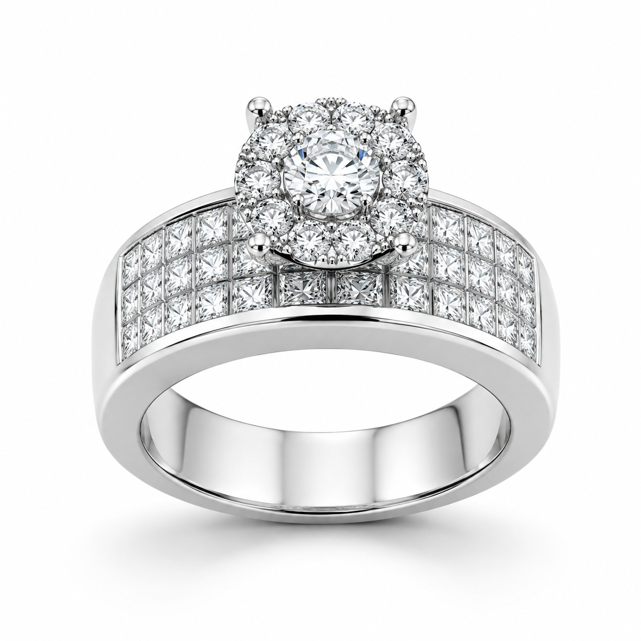 SSR069LSWBH - 14K White Gold Semi Mount Ring