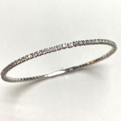 TB114-72X025W - 14K White Gold Bangle