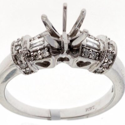 TR11460 - 14K White Gold Semi Mount Ring