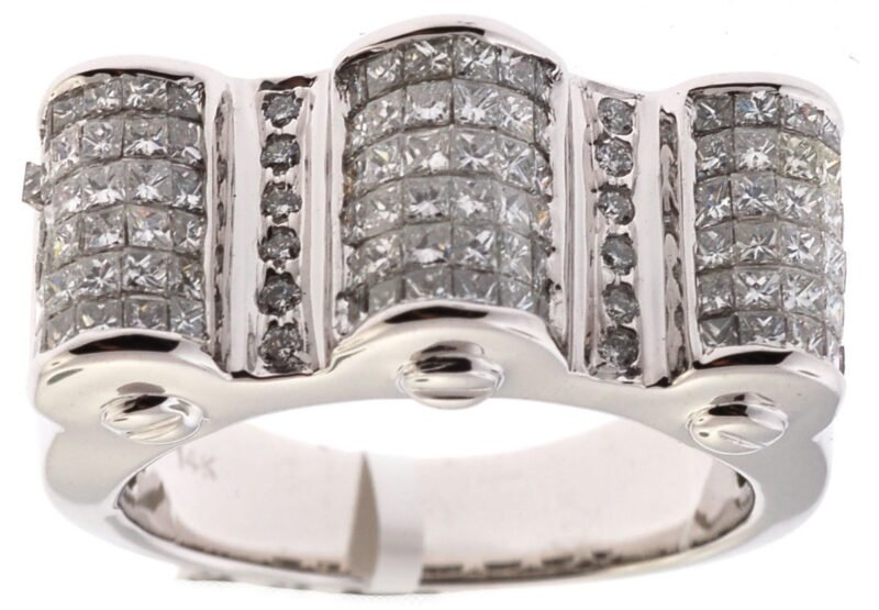 TR18391GW - 14K White Gold Gents Ring