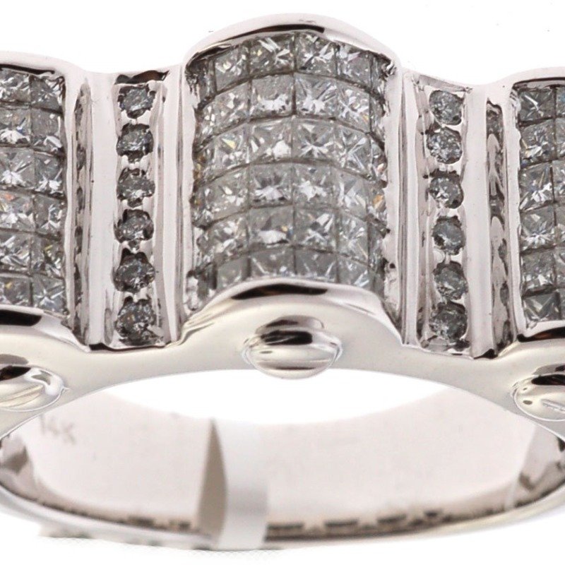 TR18391GW - 14K White Gold Gents Ring